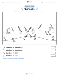 Aperçu de la feuille de travail imprimable Clarinette