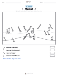 Klarinet afdrukbare werkblad voorbeeld