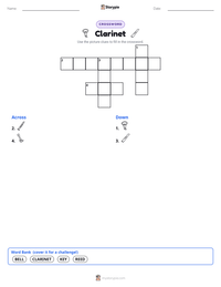 Clarinet printable worksheet preview