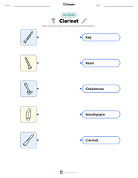 Clarinet printable worksheet for kids