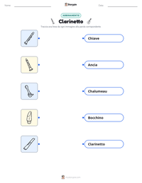 Scheda stampabile di Clarinetto per bambini