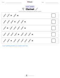 Clarinet printable worksheet preview
