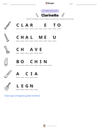 Anteprima della scheda stampabile di Clarinetto