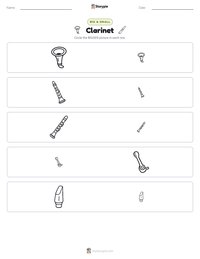 Clarinet printable worksheet preview