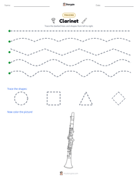 Clarinet printable worksheet preview