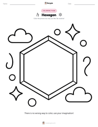 Hexagon coloring page for kids