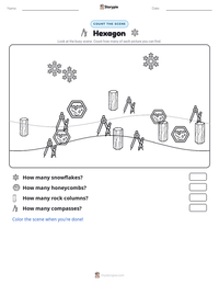 Hexagon printable worksheet preview