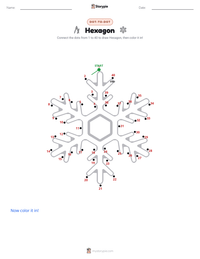 Hexagon printable worksheet preview