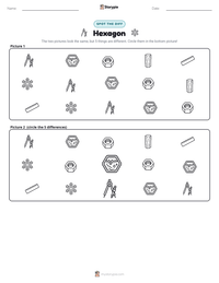 Hexagon printable worksheet preview