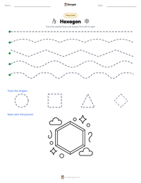 Hexagon printable worksheet preview