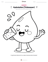Hydratation (Trinkwasser) druckbare Arbeitsblatt Vorschau