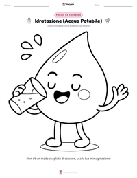 Pagina da colorare di Idratazione (Acqua Potabile) per bambini
