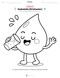 Hydratatie (Drinkwater) afdrukbare werkblad voorbeeld