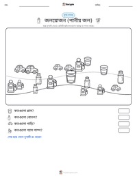জলয়োজন (পানীয় জল) মুদ্রণযোগ্য কাজের পৃষ্ঠার প্রিভিউ
