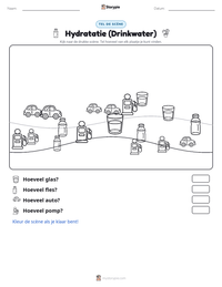 Hydratatie (Drinkwater) afdrukbare werkblad voorbeeld