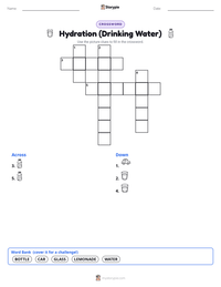 Hydration (Drinking Water) printable worksheet preview