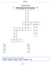 Hidrasyon (Su İçme) yazdırılabilir çalışma sayfası önizlemesi