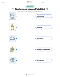 Scheda stampabile di Idratazione (Acqua Potabile) per bambini