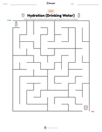 Hydration (Drinking Water) printable worksheet preview