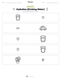 Hydration (Drinking Water) printable worksheet preview