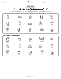 Hydratation (Trinkwasser) druckbare Arbeitsblatt Vorschau