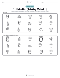 Hydration (Drinking Water) printable worksheet preview