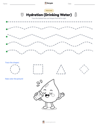 Hydration (Drinking Water) printable worksheet preview