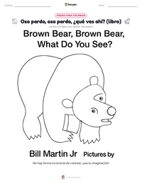 Página para colorear de Oso pardo, oso pardo, ¿qué ves ahí? (libro) para niños