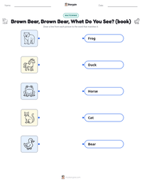 Brown Bear, Brown Bear, What Do You See? (book) printable worksheet for kids