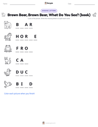 Brown Bear, Brown Bear, What Do You See? (book) printable worksheet preview