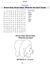 Brown Bear, Brown Bear, What Do You See? (book) printable worksheet preview
