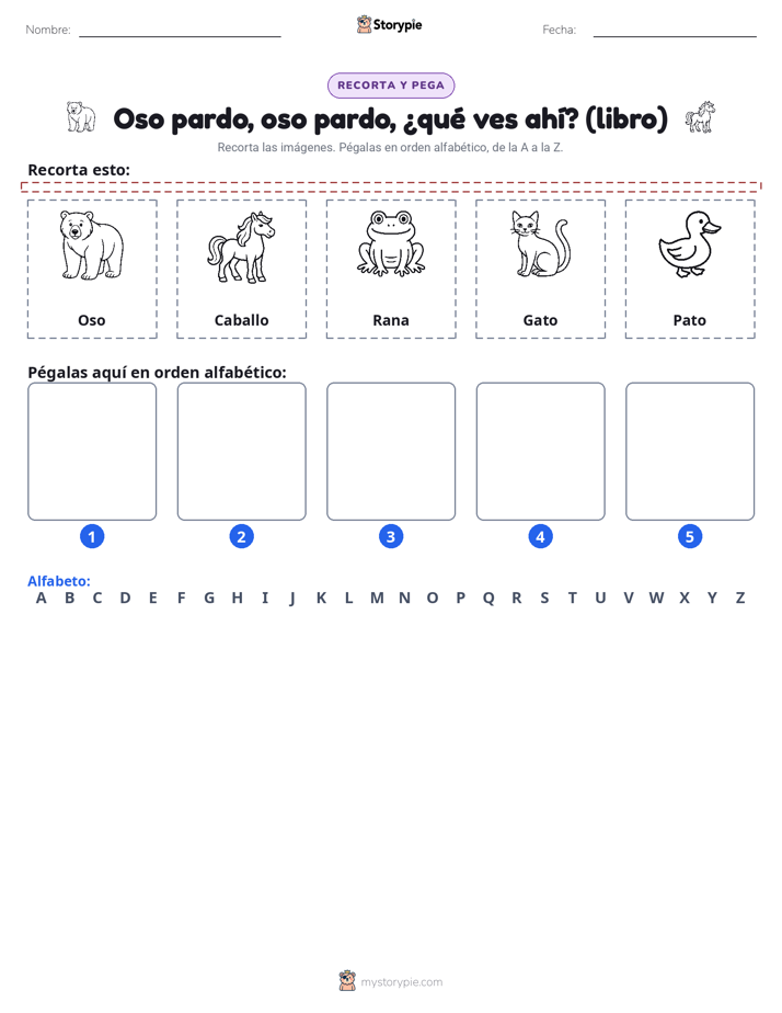 Cortar y Pegar el Alfabeto