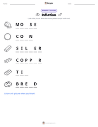 Inflation printable worksheet preview