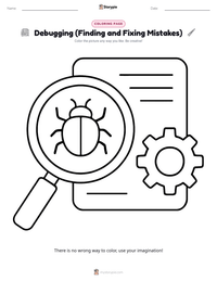 Debugging (Finding and Fixing Mistakes) coloring page for kids