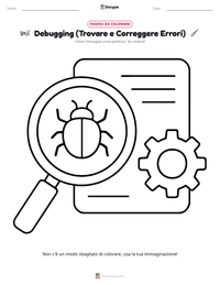Pagina da colorare di Debugging (Trovare e Correggere Errori) per bambini