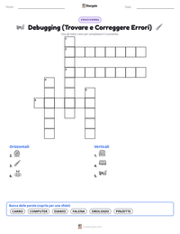 Anteprima della scheda stampabile di Debugging (Trovare e Correggere Errori)