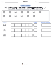 Anteprima della scheda stampabile di Debugging (Trovare e Correggere Errori)