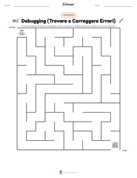 Anteprima della scheda stampabile di Debugging (Trovare e Correggere Errori)