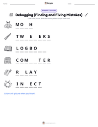 Debugging (Finding and Fixing Mistakes) printable worksheet preview