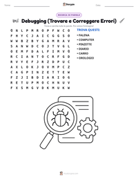 Anteprima della scheda stampabile di Debugging (Trovare e Correggere Errori)