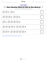 How Libraries Work (A Visit to the Library) printable worksheet preview