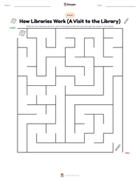 How Libraries Work (A Visit to the Library) printable worksheet preview