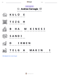 Andrew Carnegie yazdırılabilir çalışma sayfası önizlemesi