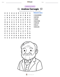 Aperçu de la feuille de travail imprimable Andrew Carnegie