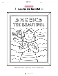 America the Beautiful printable worksheet preview