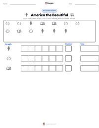 America the Beautiful printable worksheet preview