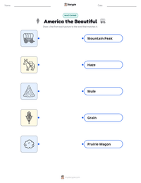 America the Beautiful printable worksheet preview