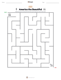 America the Beautiful printable worksheet preview