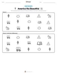 America the Beautiful printable worksheet preview