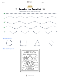 America the Beautiful printable worksheet preview